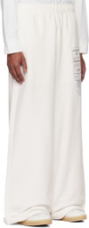 MM6 Maison Margiela White Newspaper Print Sweatpants
