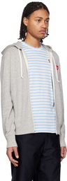 Comme des Garçons Play Gray Invader Edition Heart Hoodie