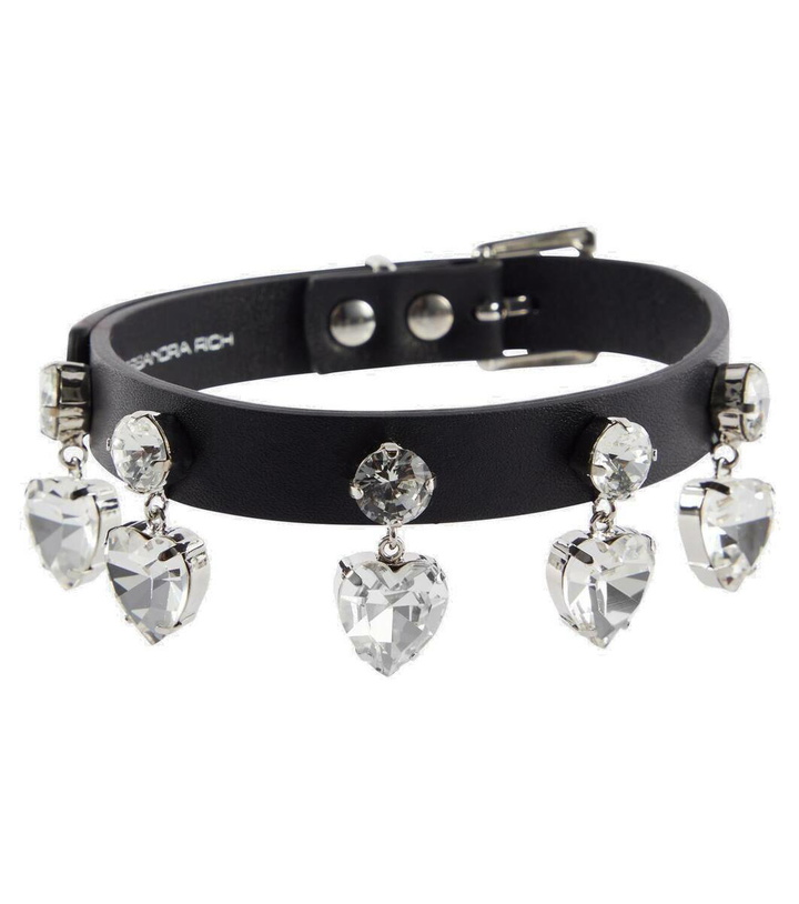 Photo: Alessandra Rich Embellished leather choker