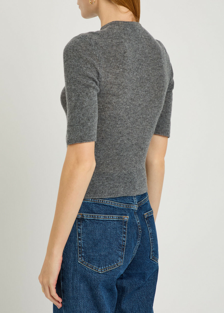 Citizens OF Humanity Tabitha Ribbed Wool and Cashmere-blend Cardigan Charcoal