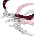 Rubinacci - Set of Three Silk and Sterling Silver Bracelets - Burgundy