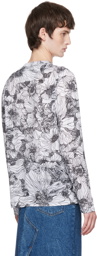 Dries Van Noten White Floral Long Sleeve T-Shirt