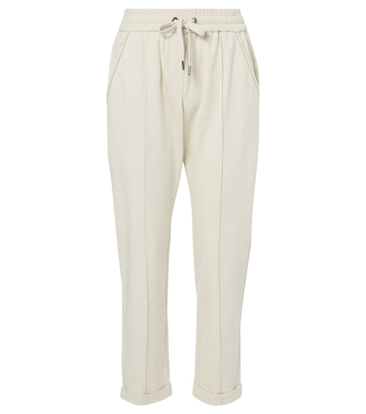 Photo: Brunello Cucinelli Cotton jersey cropped sweatpants