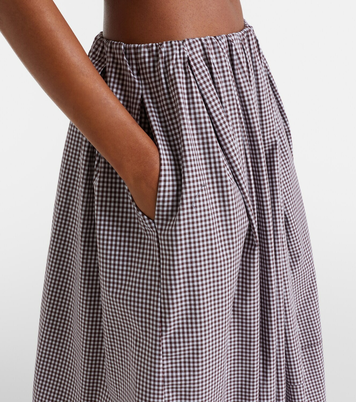 Faithfull Solinas gingham cotton-blend midi skirt