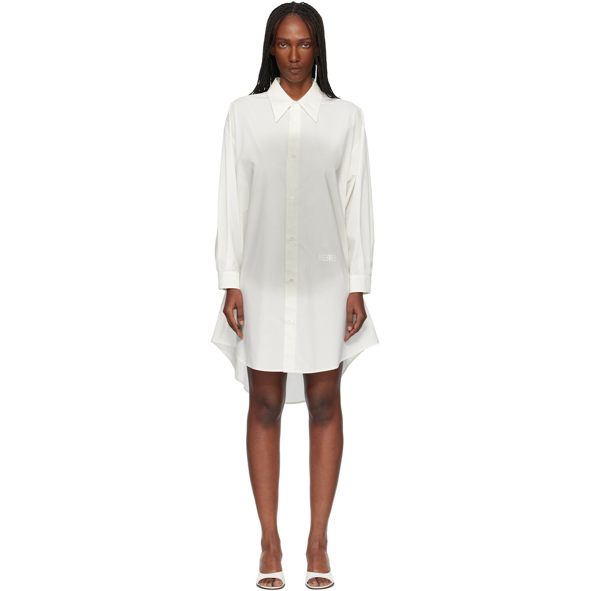 MM6 Maison Margiela Off-White Cotton Poplin Minidress