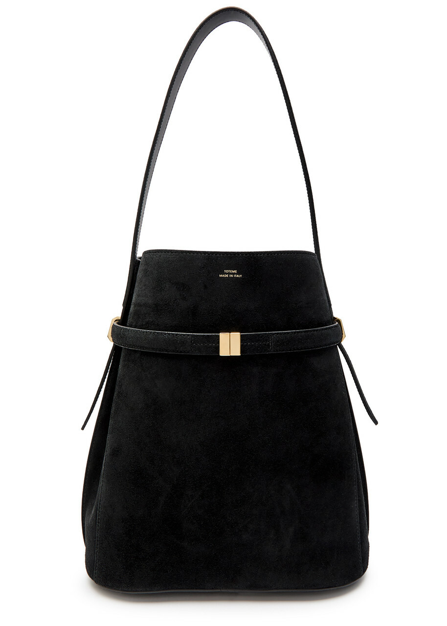 Toteme Belted Suede Bucket bag - Black - One Size