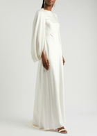 Roksanda Kami Cape-effect Silk-satin Gown Ivory