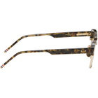 Thom Browne Brown Acetate & Titanium Square Sunglasses