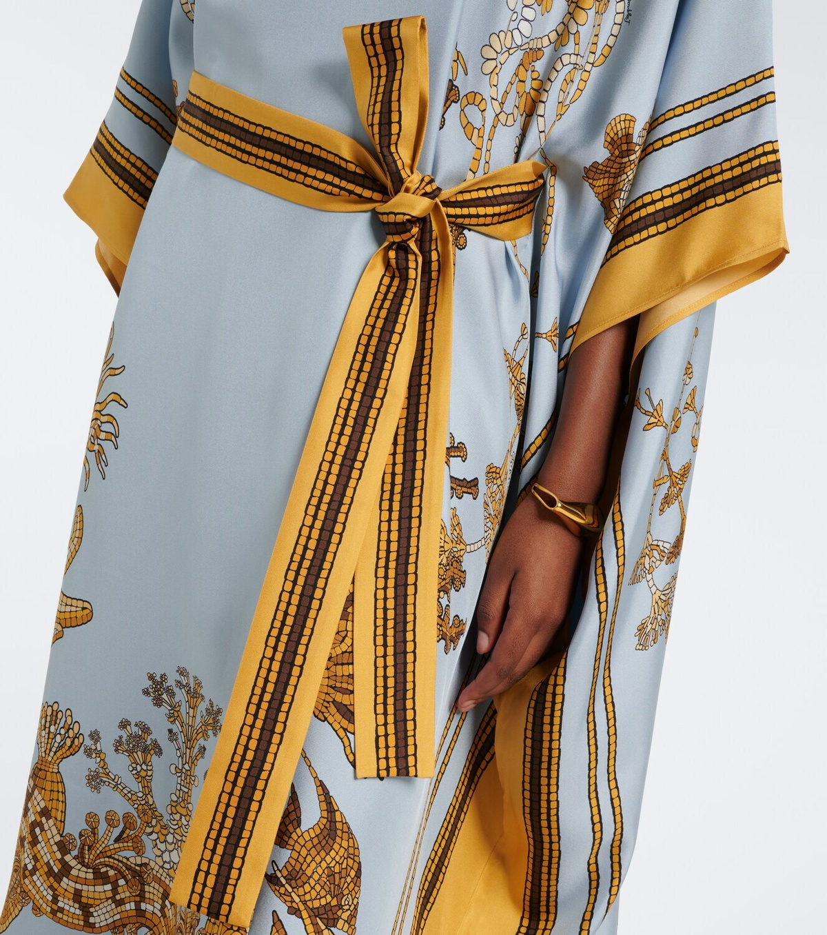 La DoubleJ Square printed silk twill kaftan