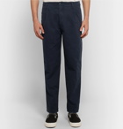 Folk - Navy Assembly Tapered Pleated Cotton-Canvas Trousers - Men - Navy