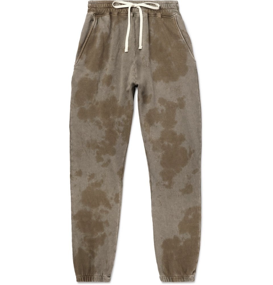 Photo: BILLY - Tapered Tie-Dyed Loopback Cotton-Jersey Sweatpants - Gray