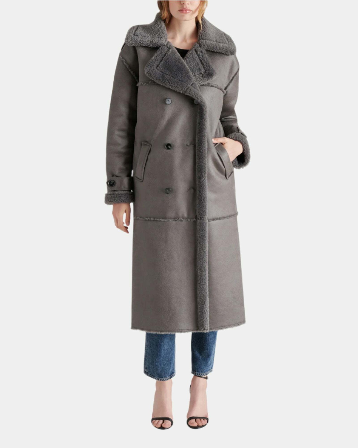 Steve Madden Eiffel Coat in Grey