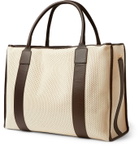 MONTROI - Elektra Leather-Trimmed Mesh Tote Bag - Brown