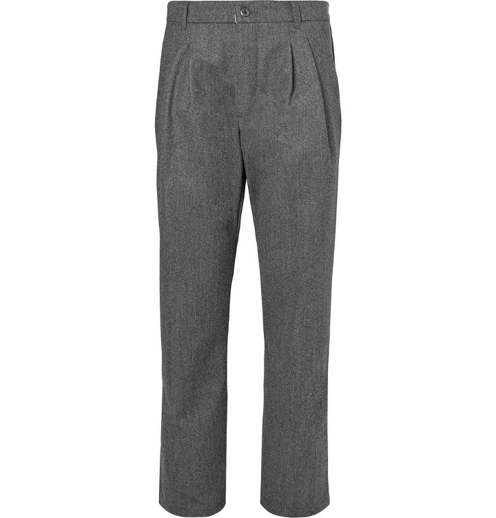 Photo: Arpenteur - Serge Pleated Virgin Wool and Cotton-Blend Trousers - Men - Gray