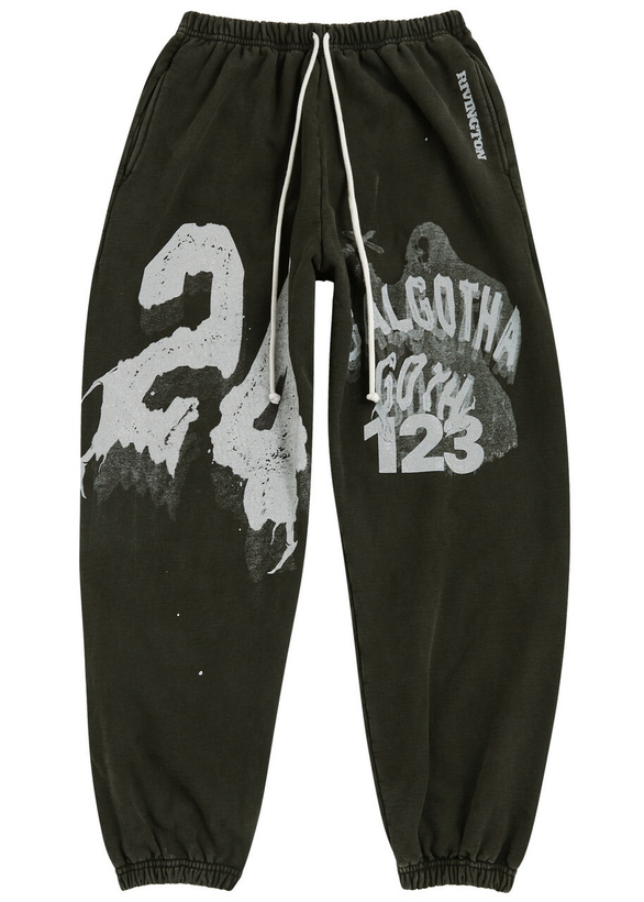 Photo: Rivington Roi Rebis Enemy Printed Cotton Sweatpants Black