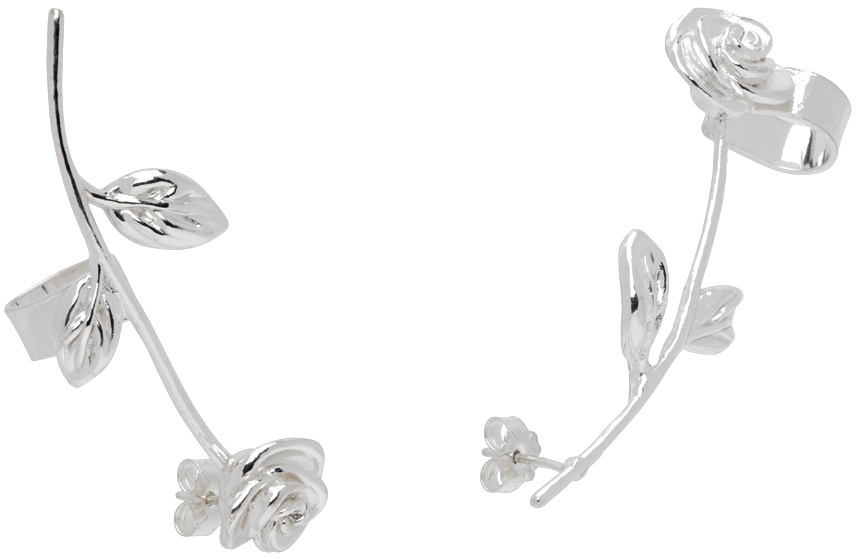 【Magda Butrym】ローズ ear cuffs Rose ear cuffs in silver - Magda Butrym | Mytheresa