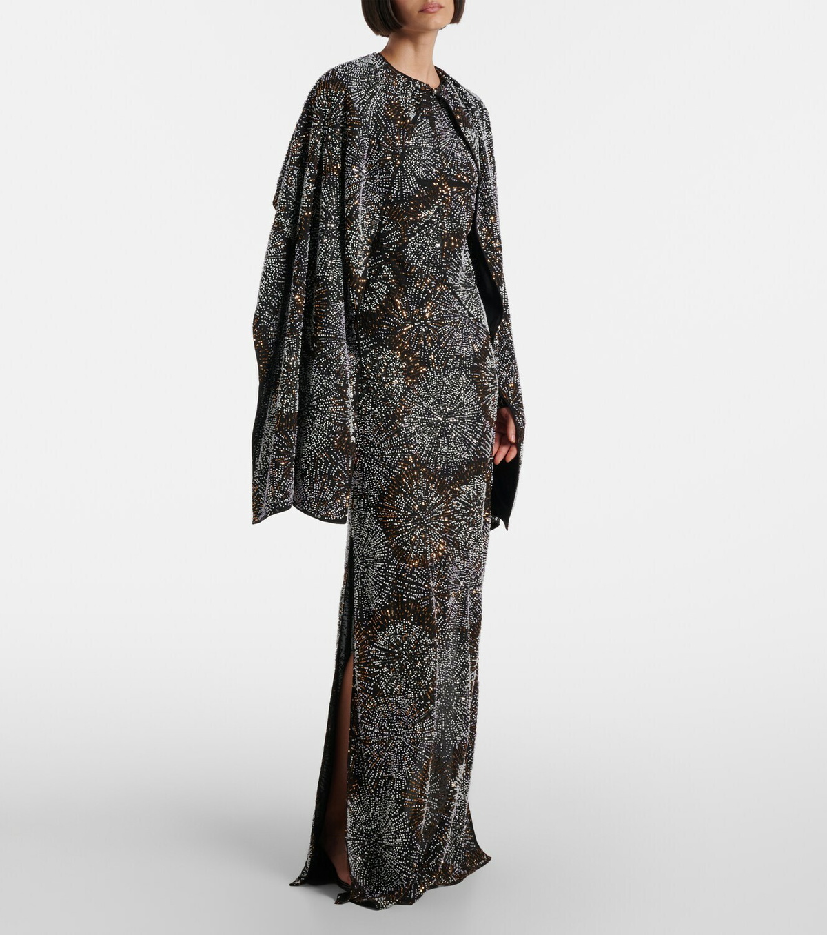 Rabanne Embellished caped gown
