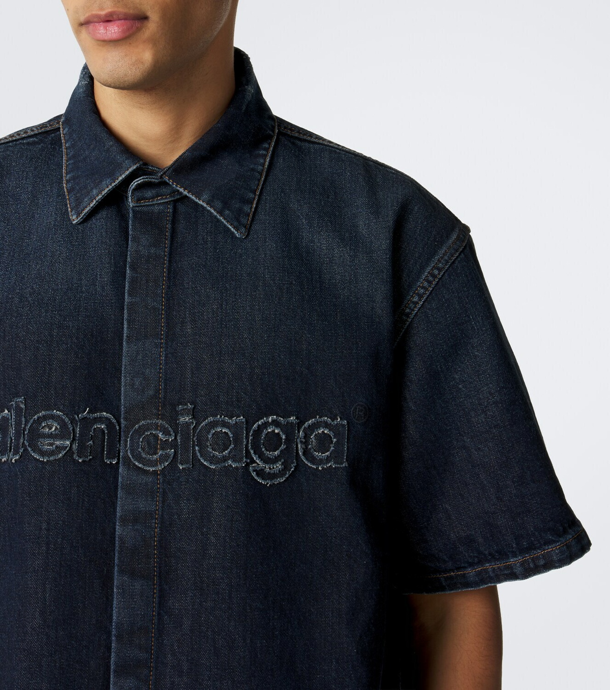 Balenciaga Logo denim shirt