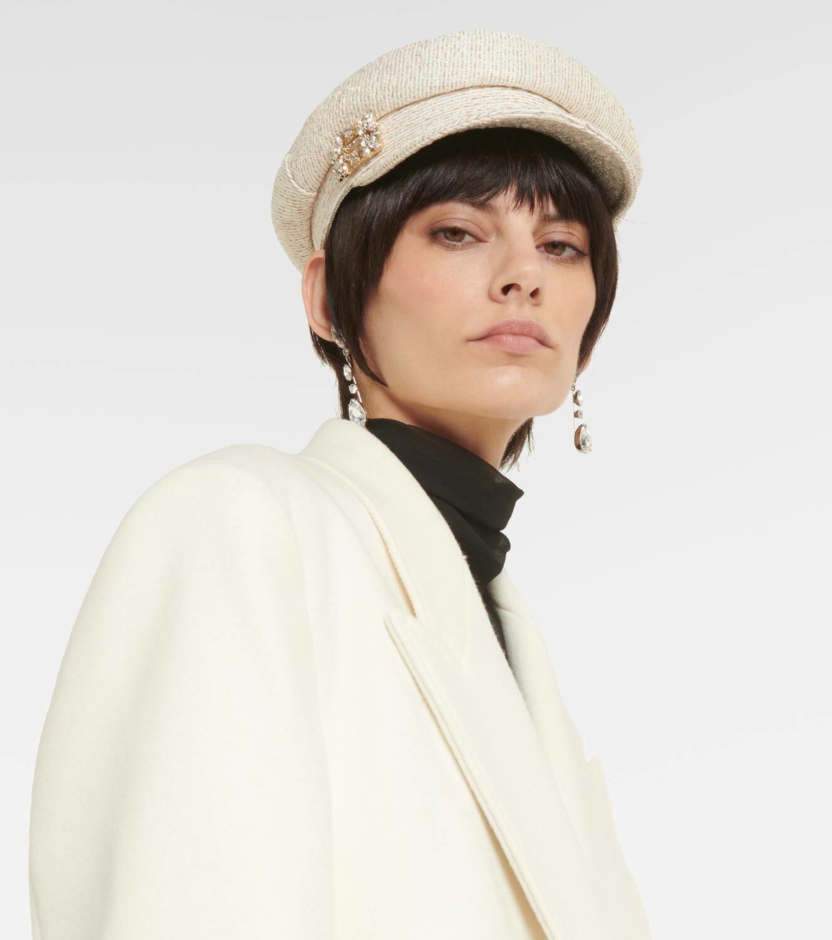Roger Vivier Tweed newsboy cap