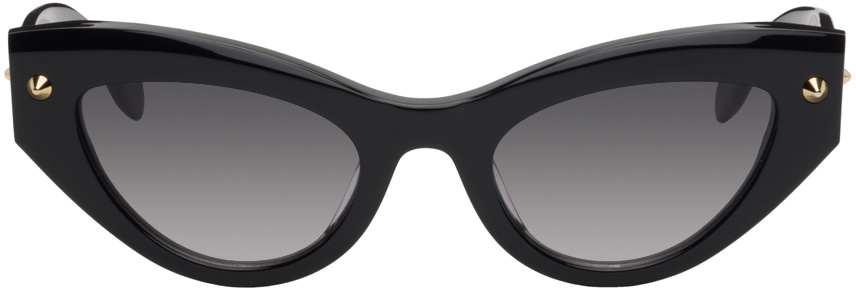 Alexander McQueen Black Cat-Eye Sunglasses