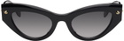 Alexander McQueen Black Cat-Eye Sunglasses
