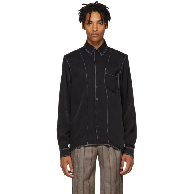 Daniel W. Fletcher Black Contrast Stitch Shirt Daniel W. Fletcher