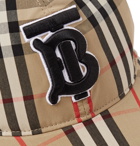 BURBERRY - Logo-Embroidered Checked Cotton Oxford Baseball Cap - Neutrals