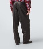 Giorgio Armani Archivio pleated leather straight pants