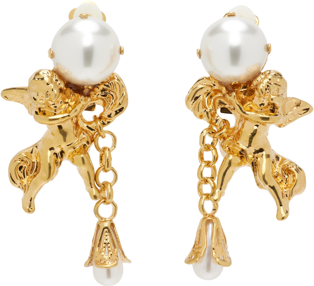 Balmain Agnes Baroque Brass Clip-on Earrings