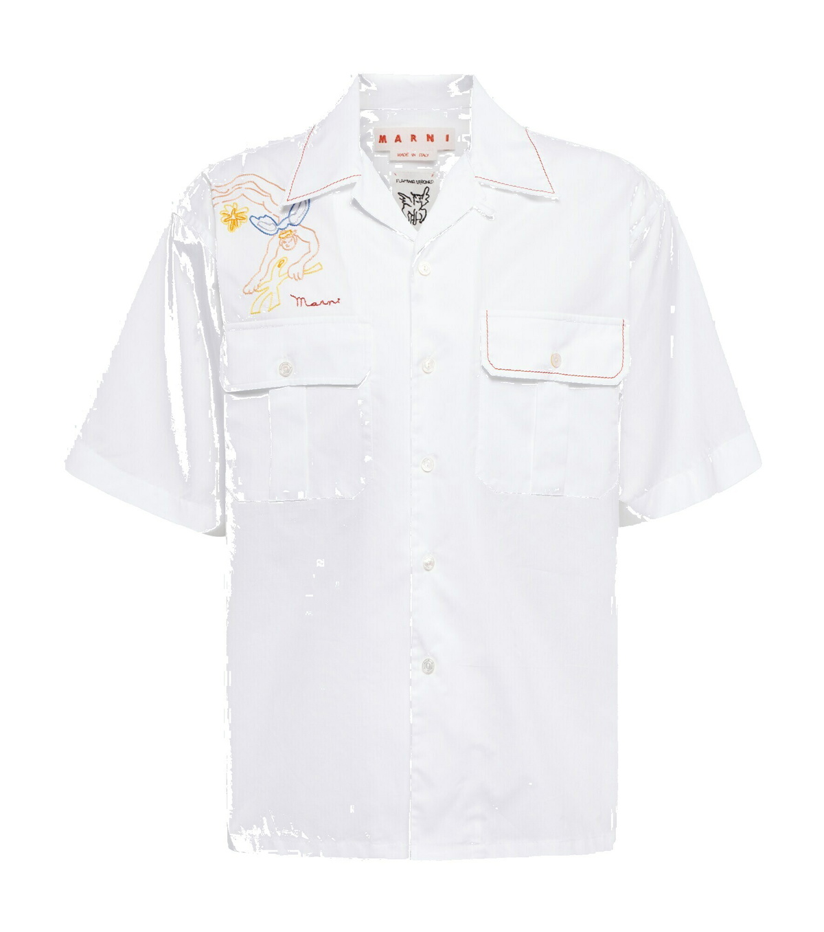 Marni - Embroidered cotton bowling shirt Marni