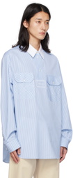 Versace Blue & White Striped Shirt