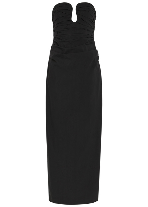 Photo: Shona Joy Campbell Strapless Ruched Cotton-blend Maxi Dress Black