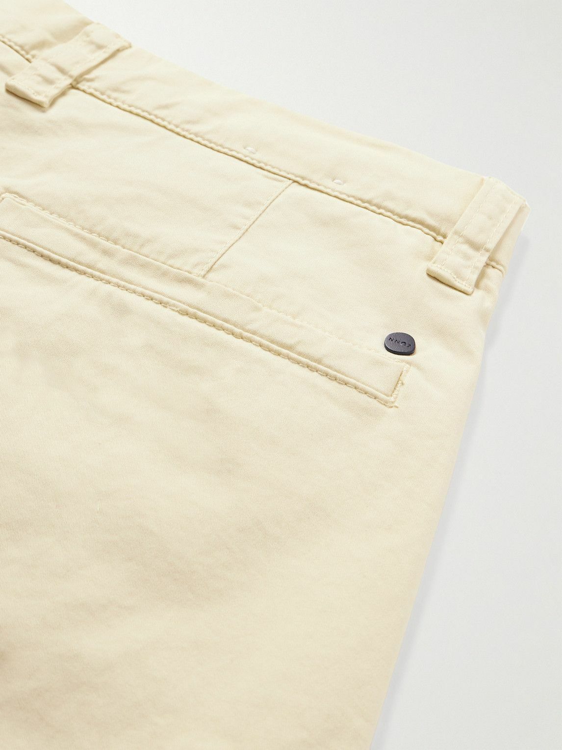 NN07 - Crown 1005 Straight-Leg Garment-Dyed Stretch-Cotton Twill Shorts ...