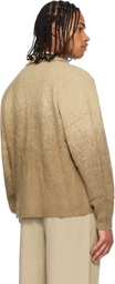 Dime Beige Mohair Double Zip Knit Sweater