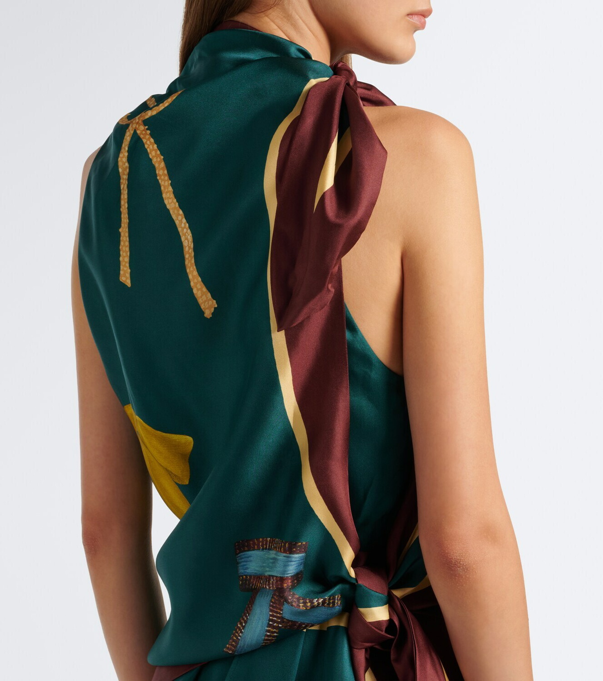 Alémais Rosette printed silk twill midi dress
