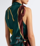 Alémais Rosette printed silk twill midi dress