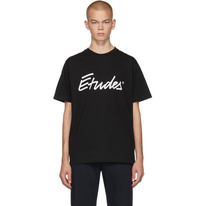 Photo: Etudes Black Signature Logo Wonder T-Shirt