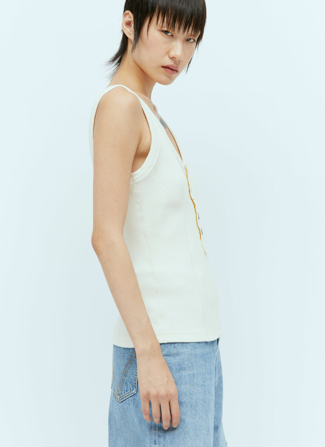 Bottega Veneta Raised Placket Tank Top