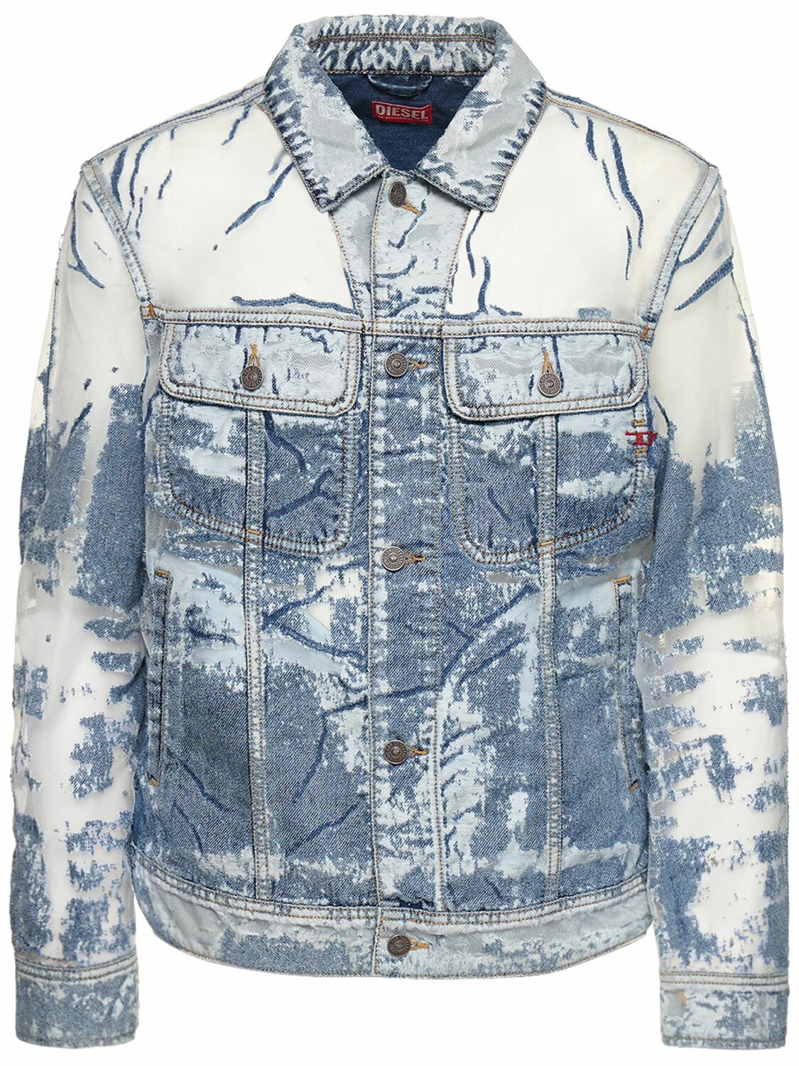 Photo: DIESEL - Burn Out Cotton Denim Casual Jacket