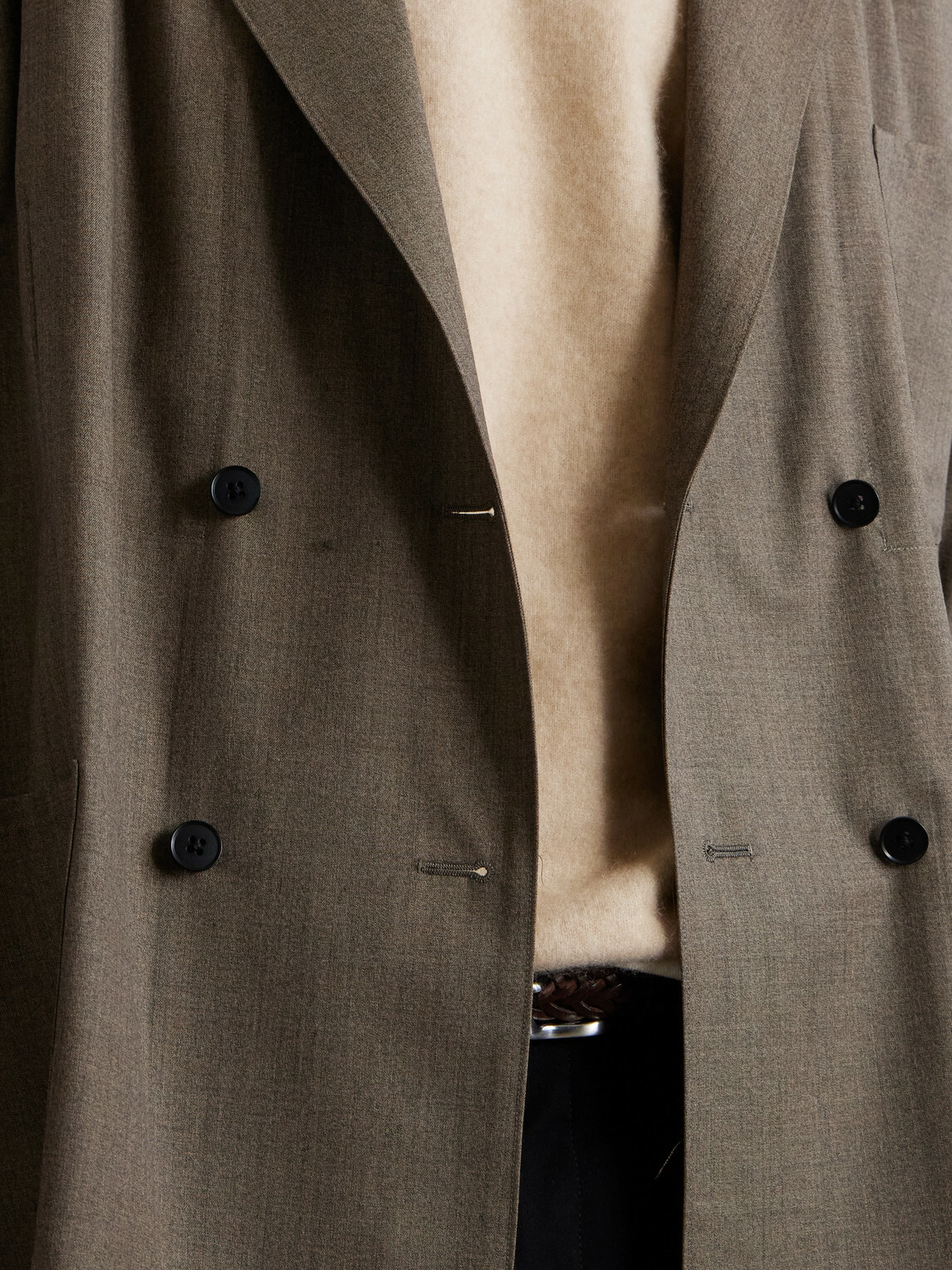 Kaptain Sunshine - Take Easy Double-Breasted Wool-Gabardine Suit Jacket - Brown