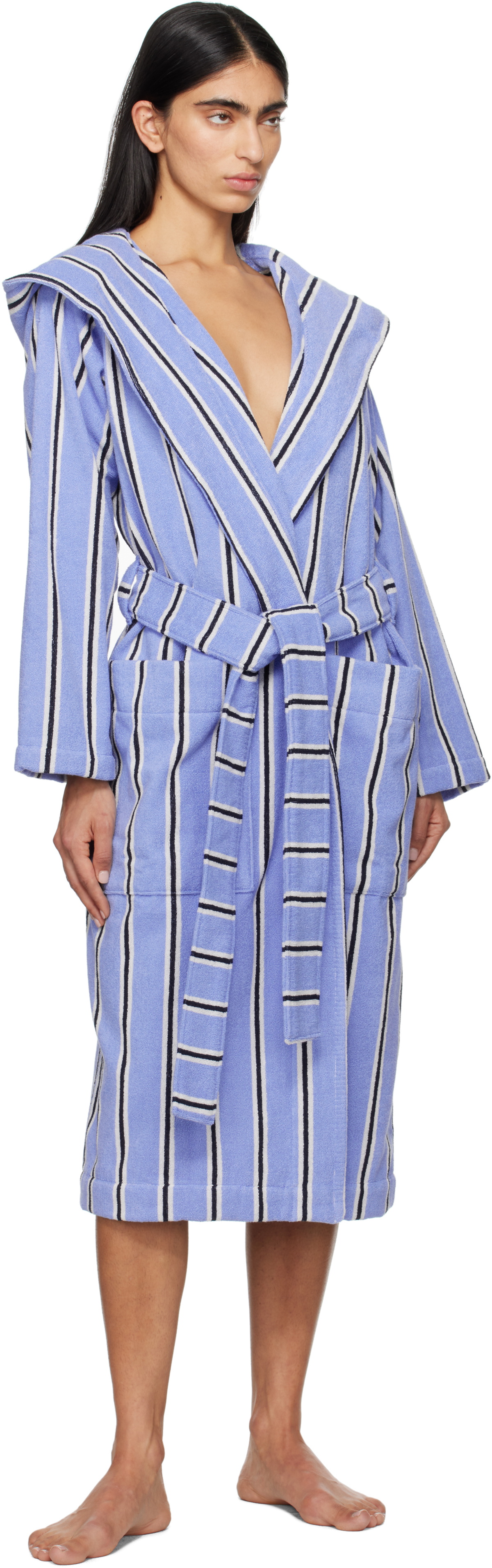 Blue Terry Robe Tekla Blue Terry Hooded Bathrobe Tekla Fabrics