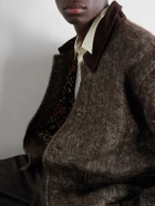 Kartik Research - Suede-Trimmed Yak and Silk-Blend Twill Jacket - Brown