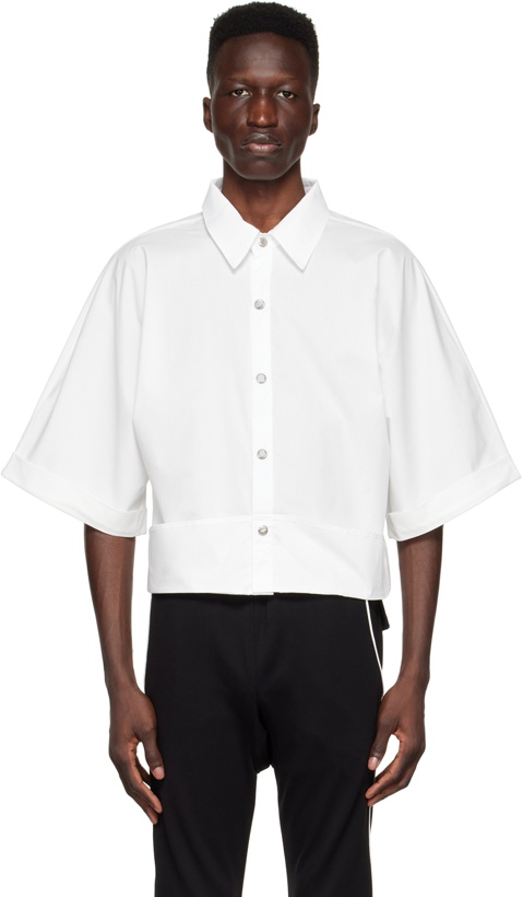 Photo: Rhude SSENSE Exclusive White Cotton Short Sleeve Shirt