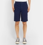 Officine Generale - Slim-Fit Cotton-Seersucker Shorts - Men - Blue