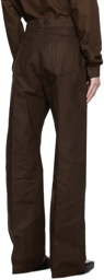 Rick Owens Brown Button-Fly Trousers