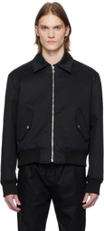 Balmain Black Cotton Vintage 'Balmain' Logo Bomber Jacket