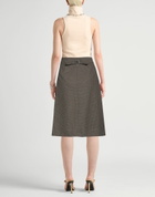 Le 17 Septembre Womens Midi skirt in Chocolate brown