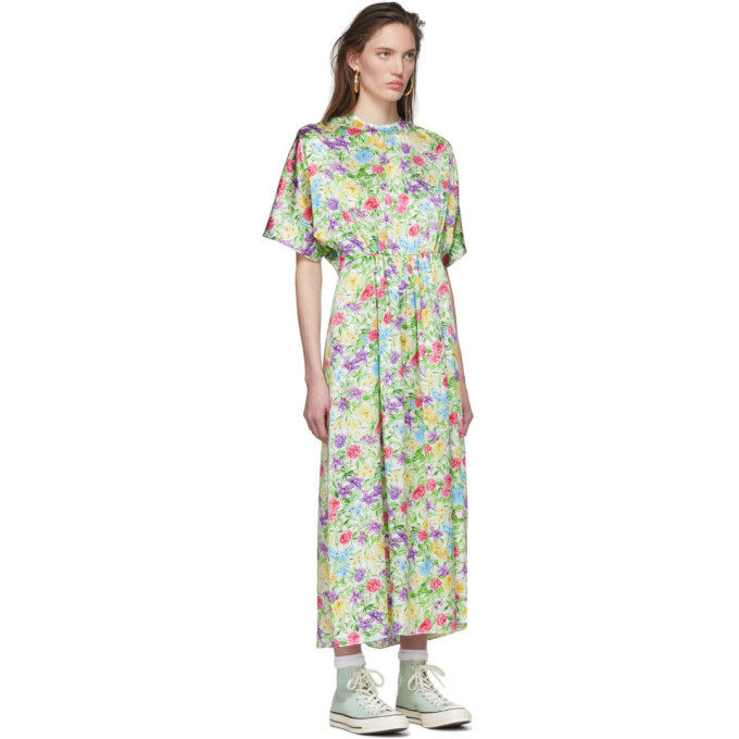 Les Reveries Multicolor Floral Silk Dress
