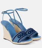 Gucci Logo denim espadrille wedges