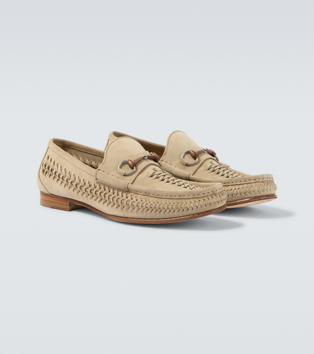 Gucci Horsebit 1953 woven suede loafers